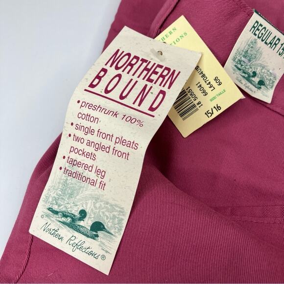 Northern Reflections | Pink Traditional Fit Tapered Leg Cotton Pants 15/16 NWT - Picture 3 of 7
